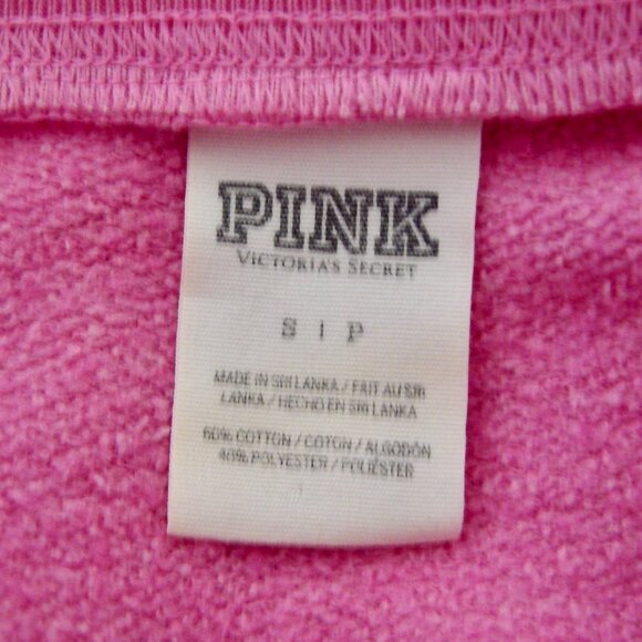 PINK Victoria's Secret Pink Logo Crew Sweatshirt Top Long Sleeve Size Small - Picture 3 of 11